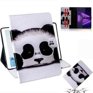 For Lenovo Tab M10 FHD Plus TB-X606 Coloured Drawing Horizontal Flip Leather Case with Holder & Card Slots & Wallet(Panda)