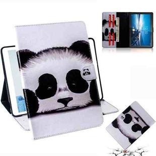 For Lenovo Tab M10 FHD REL TB-X605 Coloured Drawing Horizontal Flip Leather Case with Holder & Card Slots & Wallet(Panda)