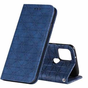 For Google Pixel 5 Lucky Flowers Embossing Pattern Magnetic Horizontal Flip Leather Case with Holder & Card Slots(Dark Blue)