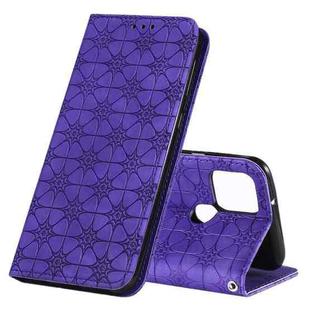 For Google Pixel 5 Lucky Flowers Embossing Pattern Magnetic Horizontal Flip Leather Case with Holder & Card Slots(Purple)