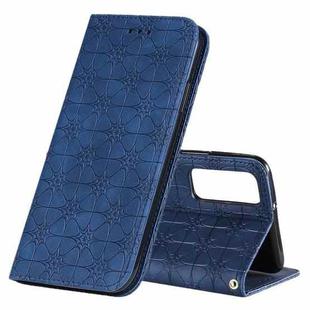 For Huawei P smart 2021 / Y7A Lucky Flowers Embossing Pattern Magnetic Horizontal Flip Leather Case with Holder & Card Slots(Dark Blue)