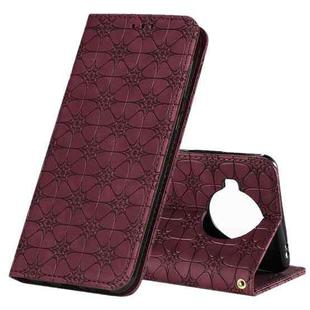 For Xiaomi Mi 10T Lite 5G Lucky Flowers Embossing Pattern Magnetic Horizontal Flip Leather Case with Holder & Card Slots(Wine Red)