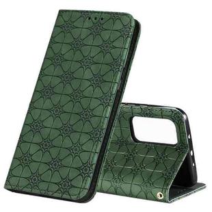 For Xiaomi Mi 10T Pro 5G / Mi 10T 5G / Redmi K30s Lucky Flowers Embossing Pattern Magnetic Horizontal Flip Leather Case with Holder & Card Slots(Dark Green)