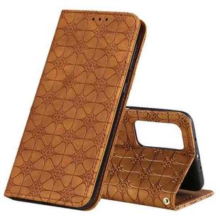 For Xiaomi Mi 10T Pro 5G / Mi 10T 5G / Redmi K30s Lucky Flowers Embossing Pattern Magnetic Horizontal Flip Leather Case with Holder & Card Slots(Yellow Brown)