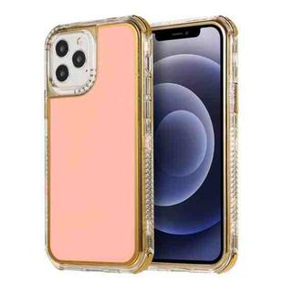 For iPhone 11 Pro 3 in 1 Dreamland Electroplating Solid Color TPU + Transparent Border Protective Case (Pink)