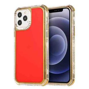 For iPhone 12 mini 3 in 1 Dreamland Electroplating Solid Color TPU + Transparent Border Protective Case (Red)