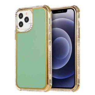 3 in 1 Dreamland Electroplating Solid Color TPU + Transparent Border Protective Case For iPhone 12 Pro Max(Green)