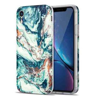 TPU Gilt Marble Pattern Protective Case For iPhone XR(Green)