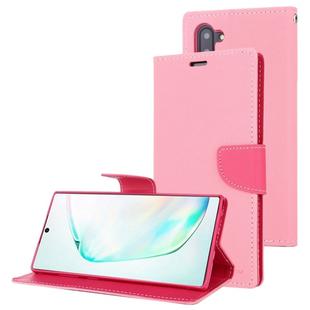 For Galaxy Note 10 MERCURY GOOSPERY FANCY DIARY Horizontal Flip Leather Case with Holder & Card Slots & Wallet(Pink)