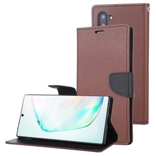 For Galaxy Note 10 MERCURY GOOSPERY FANCY DIARY Horizontal Flip Leather Case with Holder & Card Slots & Wallet(Brown)