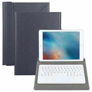 Universal Detachable Bluetooth Keyboard + Leather Tablet Case with Touchpad for iPad 9-10 inch, Specification:White Keyboard(Black)