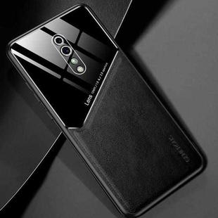 For OPPO Reno Z All-inclusive Leather + Organic Glass Protective Case with Metal Iron Sheet(Black)