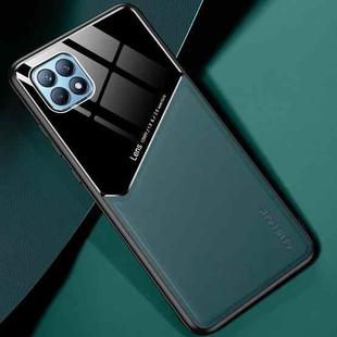 For OPPO Reno4 SE All-inclusive Leather + Organic Glass Protective Case with Metal Iron Sheet(Green)