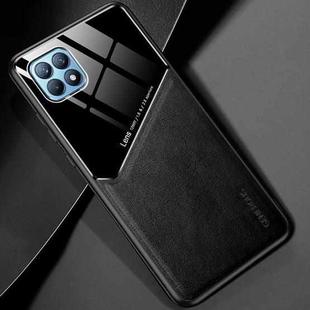 For OPPO Reno4 SE All-inclusive Leather + Organic Glass Protective Case with Metal Iron Sheet(Black)