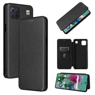 For LG K92 5G Carbon Fiber Texture Horizontal Flip TPU + PC + PU Leather Case with Card Slot(Black)