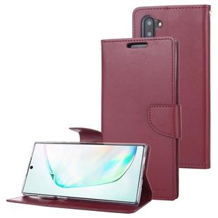 For Galaxy Note 10 MERCURY GOOSPERY BRAVO Series Crazy Horse Texture Horizontal Flip Leather Case with Holder & Card Slots & Wallet((Wine)