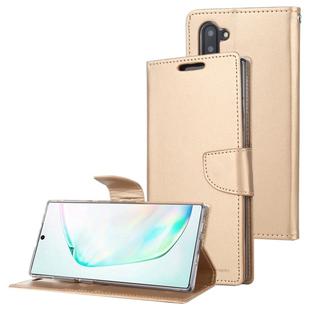 For Galaxy Note 10 MERCURY GOOSPERY BRAVO Series Crazy Horse Texture Horizontal Flip Leather Case with Holder & Card Slots & Wallet((Gold)