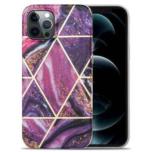 For iPhone 11 Pro Max Splicing Marble Pattern TPU Protective Case (Purple)