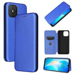 For Huawei nova 8 SE Carbon Fiber Texture Horizontal Flip TPU + PC + PU Leather Case with Card Slot(Blue)