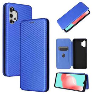 For Samsung Galaxy A32 5G Carbon Fiber Texture Horizontal Flip TPU + PC + PU Leather Case with Card Slot(Blue)