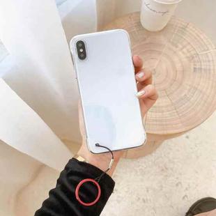 Non-frame Four-corner Shockproof PC Case with Finger Ring Strap For iPhone XS / X(Red)