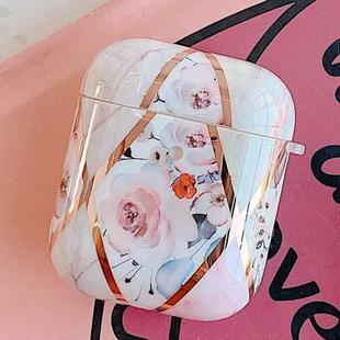 Stitching Flower Pattern Earphone Protective Case For AirPods 1 / 2(Pink Flower)