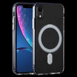 For iPhone XR Magsafe Case Simple Magnetic Ring All-inclusive Clear Crystal Acrylic PC +TPU Shockproof Case(Transparent)