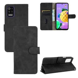 For LG K52 / K62 Solid Color Skin Feel Magnetic Buckle Horizontal Flip Calf Texture PU Leather Case with Holder & Card Slots & Wallet(Black)