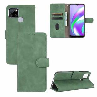 For OPPO A15 Solid Color Skin Feel Magnetic Buckle Horizontal Flip Calf Texture PU Leather Case with Holder & Card Slots & Wallet(Green)