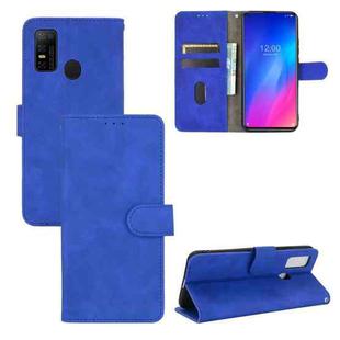 For DOOGEE N30 Solid Color Skin Feel Magnetic Buckle Horizontal Flip Calf Texture PU Leather Case with Holder & Card Slots & Wallet(Blue)