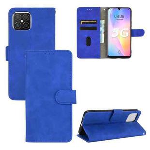 For Huawei nova 8 SE Solid Color Skin Feel Magnetic Buckle Horizontal Flip Calf Texture PU Leather Case with Holder & Card Slots & Wallet(Blue)