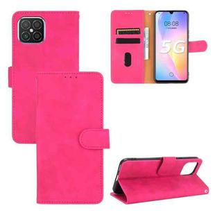 For Huawei nova 8 SE Solid Color Skin Feel Magnetic Buckle Horizontal Flip Calf Texture PU Leather Case with Holder & Card Slots & Wallet(Rose Red)