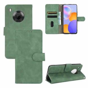 For Huawei Y9a Solid Color Skin Feel Magnetic Buckle Horizontal Flip Calf Texture PU Leather Case with Holder & Card Slots & Wallet(Green)