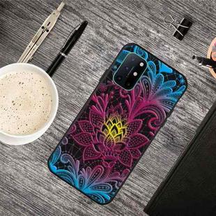 For OnePlus 8T Oil Embossed Coloured Drawing Pattern Shockproof  TPU Protective Case(Colorful Lace)