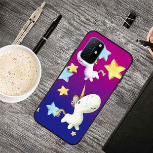 For OnePlus 8T Oil Embossed Coloured Drawing Pattern Shockproof  TPU Protective Case(Little Pegasus)