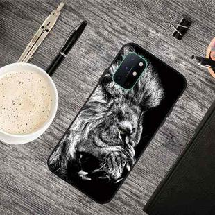 For OnePlus 8T Oil Embossed Coloured Drawing Pattern Shockproof  TPU Protective Case(Lion)