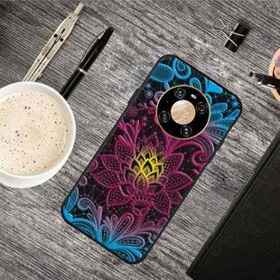 For Huawei Mate 40 Pro+ Oil Embossed Coloured Drawing Pattern Shockproof  TPU Protective Case(Colorful Lace)
