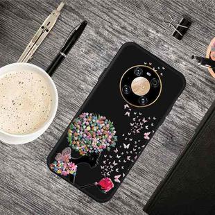 For Huawei Mate 40 Pro+ Oil Embossed Coloured Drawing Pattern Shockproof  TPU Protective Case(Corolla Girl)