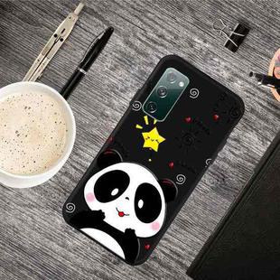 For Samsung Galaxy S20 FE Oil Embossed Coloured Drawing Pattern Shockproof  TPU Protective Case(Cute Bear)
