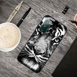 For Samsung Galaxy S20 FE Oil Embossed Coloured Drawing Pattern Shockproof  TPU Protective Case(White Tiger)