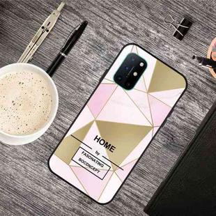 For OnePlus 8T Frosted Fashion Marble Shockproof  TPU Protective Case(Golden Triangle)