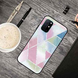For OnePlus 8T Frosted Fashion Marble Shockproof  TPU Protective Case(Multicolor Square)