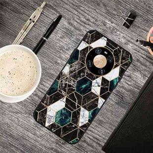 For Huawei Mate 40 Frosted Fashion Marble Shockproof  TPU Protective Case(Hexagon Black)