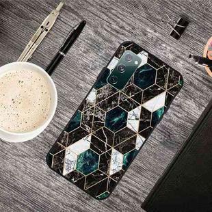 For Samsung Galaxy S20 FE Frosted Fashion Marble Shockproof  TPU Protective Case(Hexagon Black)