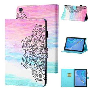 For Huawei Honor Pad 6 / X6 & Enjoy 2 & MatePad T10 / T10S Colored Drawing Stitching Horizontal Flip Leather Case TPU Bottom Case with Holder & Card Slots & Anti-skid Strip & Pen Slot(Colorful Mandala)