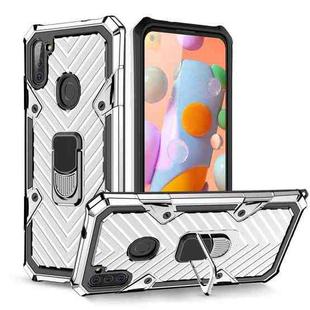 For Samsung Galaxy A11 (EU Version) Cool Armor PC + TPU Shockproof Case with 360 Degree Rotation Ring Holder(Silver)