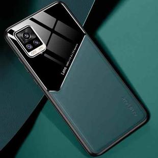 For vivo V20 All-inclusive Leather + Organic Glass Protective Case with Metal Iron Sheet(Green)