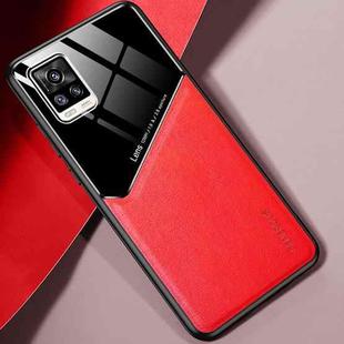 For vivo V20 All-inclusive Leather + Organic Glass Protective Case with Metal Iron Sheet(Red)