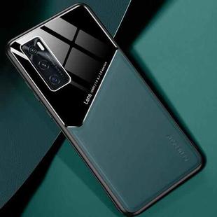 For vivo V20 SE All-inclusive Leather + Organic Glass Protective Case with Metal Iron Sheet(Green)