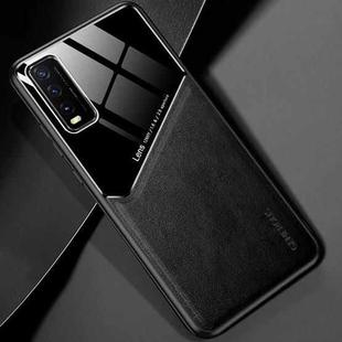 For vivo Y20 All-inclusive Leather + Organic Glass Protective Case with Metal Iron Sheet(Black)